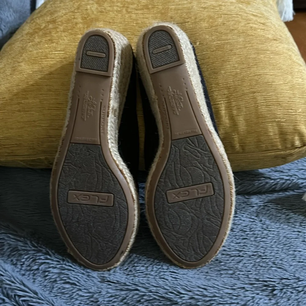 LifeStride Black Espadrille Flats with Natural Jute Trim